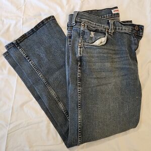 Wrangler Blue Denim Jeans with Gold Stitching